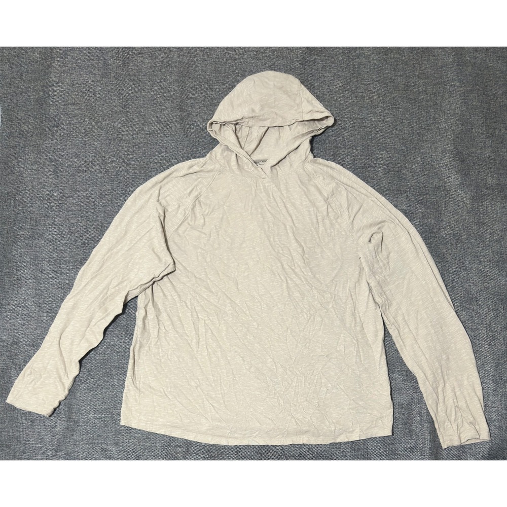 Goodfellow & Co Mens XL Hoodie Tan Long Sleeve Slub Cotton Pullover